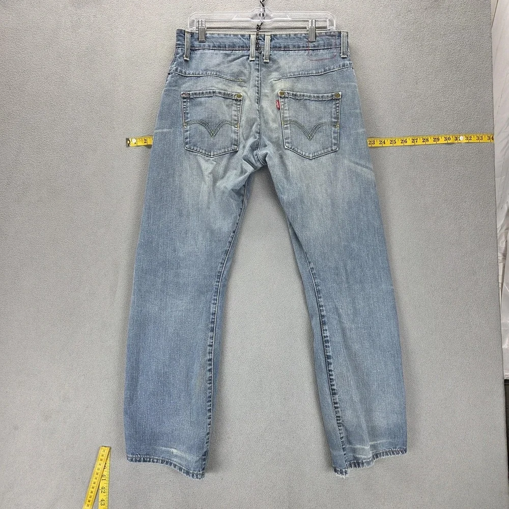 Vintage Levis Engineered Jeans Mens 31x30 Blue Twisted Light Wash Button Fly
